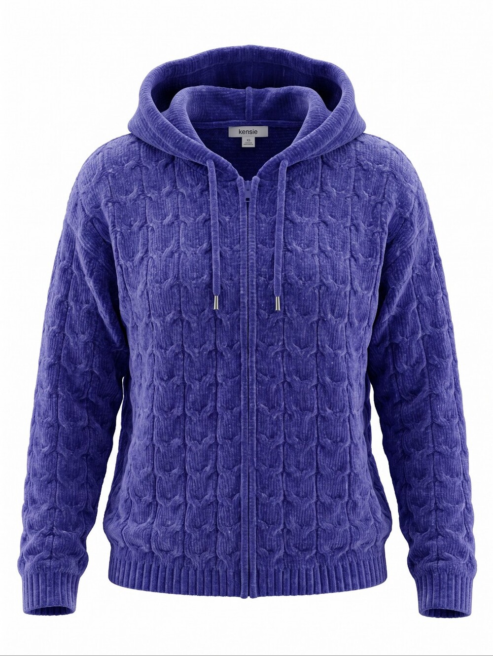 Women’s Cable Knit Sweater Cardigan - Violet Sparkle Holiday Cable Knit